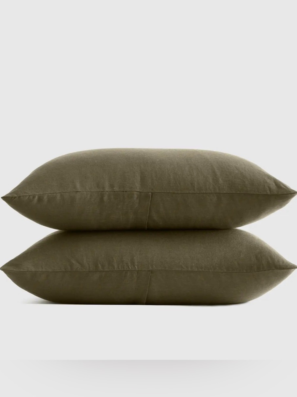Quince 100% European Linen Standard Shams Set of 2 Dusty Olive
